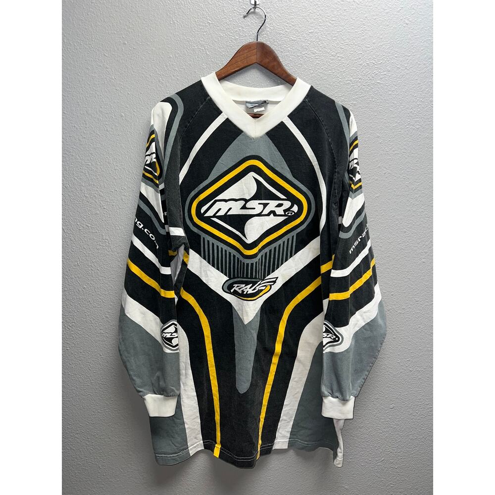 Vintage MSR Rage Racing Jersey Long Sleeve Black Yellow BMX Race 90s VTG 2XL XXL